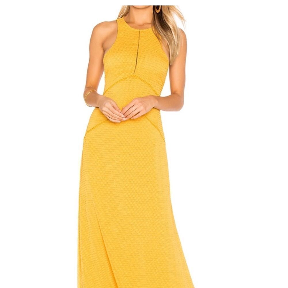 House of Harlow 1960- Revolve Allegra Mustard Maxi Dress Size XS